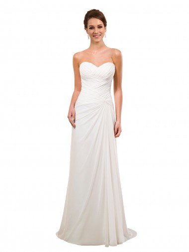 Shop Sweetheart Neckline Chiffon Wedding Dress with Criss-Cross Ruched Bodice Sydney