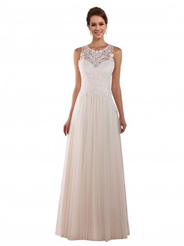 Shop High Neck A-Line Tulle Wedding Dress with Lace Back Sydney