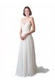 Spaghetti Straps V-Neck A-Line Chiffon Beach Wedding Dress