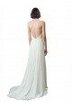 Spaghetti Straps V-Neck A-Line Chiffon Beach Wedding Dress