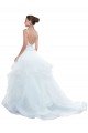 Spaghetti Straps Ball Gown Beach Wedding Dress with Lace Bodice