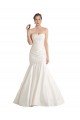 Strapless Mermaid Ruched Satin Beach Wedding Dress with Low Back