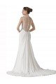 Sweetheart Sheath Chiffon Beach Wedding Dress with Beaded Belts