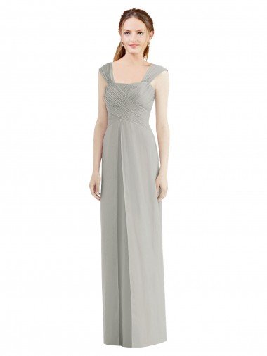 Shop Full Length Lux Chiffon Dress with Draped Bodice And Shirred Straps Sydney