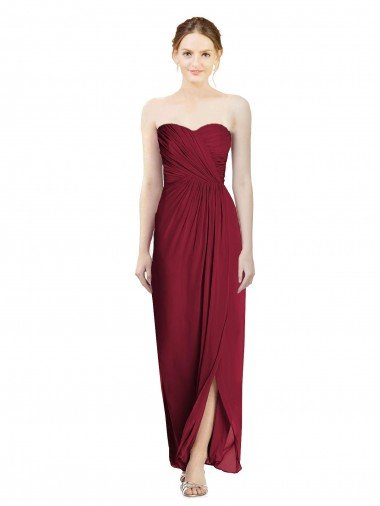 Shop Strapless Sweetheart Long Chiffon Bridesmaid Dress Sydney