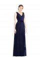 Full-Length V-Neck Lux Chiffon Bridesmaid Dress with V-Back