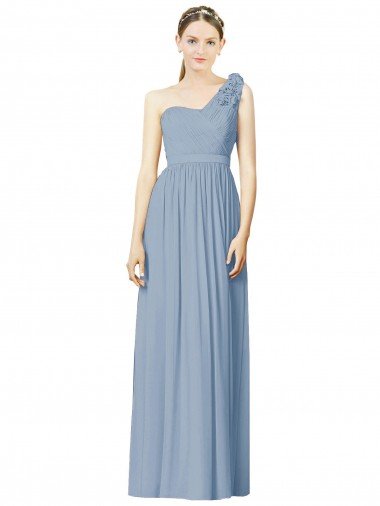 Shop Flower Shoulder Draped One Shoulder Chiffon Bridesmaid Dress Sydney