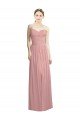 Crossover Draped Sweetheart Chiffon Formal Bridesmaid Dress with Front Slit