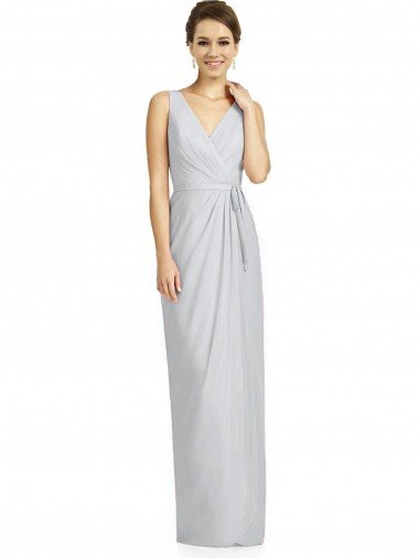 Shop Draped V-Neck Cocktail Length Chiffon Bridesmaid Dress Sydney