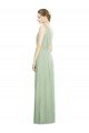 Natural Waist V-Neck Draped Chiffon Bridesmaid Dress