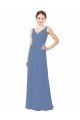 Draped V-Neck Luxe Chiffon Bridesmaid Dress