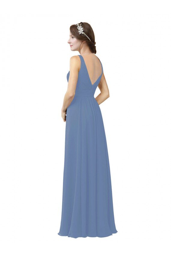 Draped V-Neck Luxe Chiffon Bridesmaid Dress