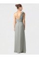 Sheer One Shoulder Chiffon A-Line Bridesmaid Dress with Slit