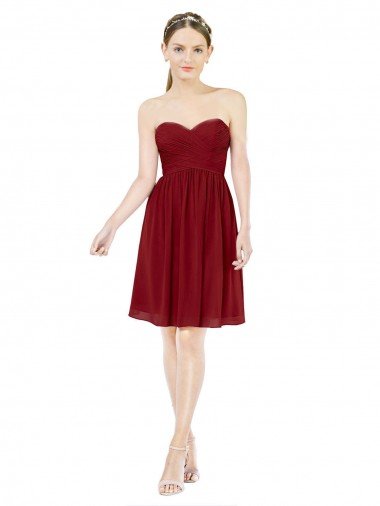 Shop Short Sweetheart Knee Length Chiffon Cocktail Bridesmaid Dress with Open Back Sydney