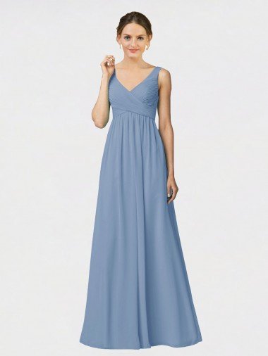 Shop Long Chiffon Bridesmaid Dress with Sweetheart Neckline and Wide Straps Sydney