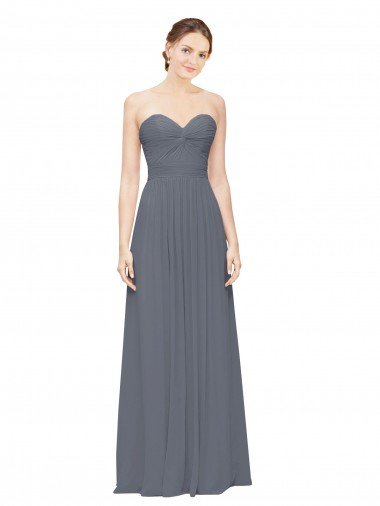 Shop Twisted Waist Pleats Sweetheart Long Chiffon Bridesmaid Dress Sydney