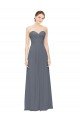 Twisted Waist Pleats Sweetheart Long Chiffon Bridesmaid Dress