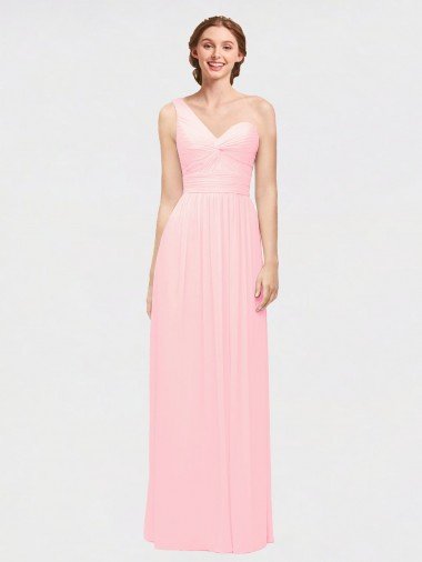 Shop One Shoulder Twisted Waist Sweetheart Chiffon Bridesmaid Dress Sydney