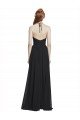 Halter Chiffon Bridesmaid Dress with V-Neckline and Criss Cross Waist