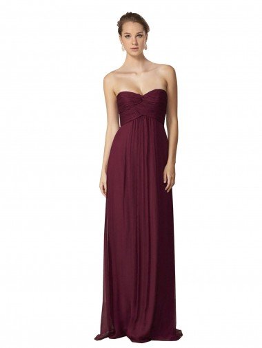 Shop Floor Length Chiffon Bridesmaid Dress with Sweetheart Neckline Sydney