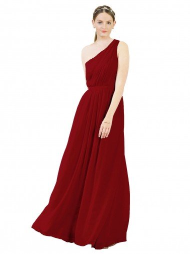 Shop Draped One Shoulder Long Floor Length Chiffon Bridesmaid Dress Sydney