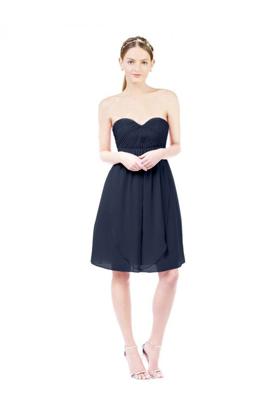 Sweetheart Cocktail Knee Length Chiffon Cocktail Bridesmaid Dress Open Back