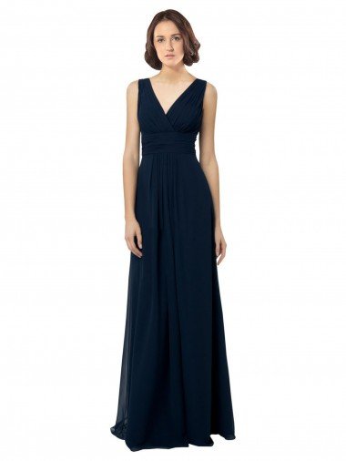 Shop Chiffon Sleeveless Bridesmaid Dress with V Front and Back Sydney