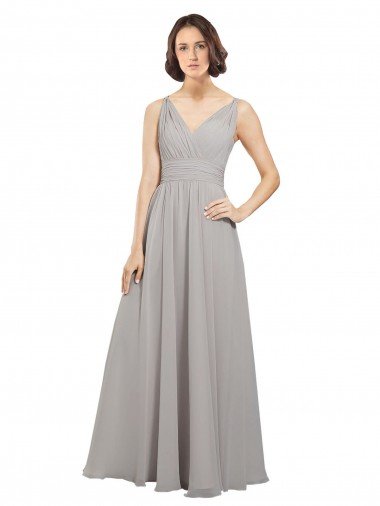 Shop Twist Shouder Full Chiffon Bridesmaids Dress with V-Neckline and V-Back Sydney