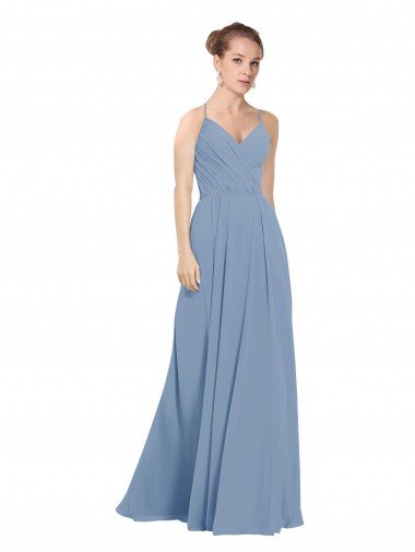 Shop Chiffon Bridesmaids Dress with Draped V-Neck Bodice and Keyhole Back Sydney