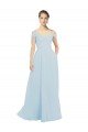 Chiffon Bridesmaids Dress with Off the Shoulder Draped Neckline