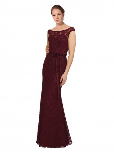 Shop Lace Bridesmaids Dress with Matching Satin Tie Sash Sydney