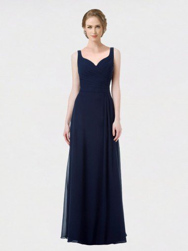 Shop Long Chiffon Bridesmaid Dress with Sweetheart Neckline and Shoulder Straps Sydney