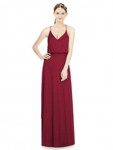 Shop Full Length V-Neck A-Line Chiffon Boho Bridesmaid Dress Sydney