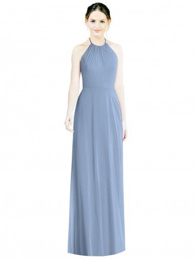 Shop Halter Neck Tie Back Long Chiffon Bridesmaid Dress Sydney