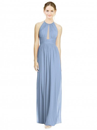 Shop Open Back Long Chiffon Halter Bridesmaid Dress Sydney