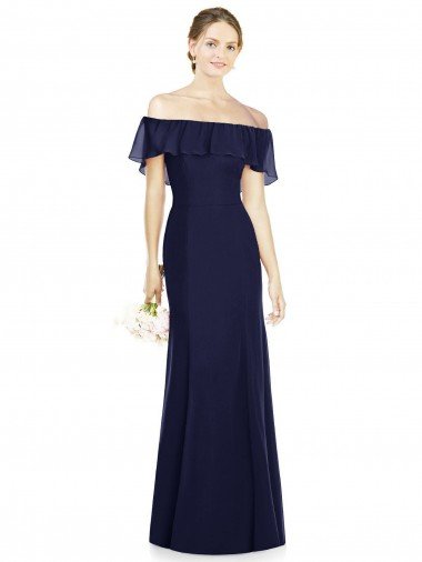 Shop Off the Shoulder Full-Length Trumpet Chiffon Bridesmaid Dress Sydney