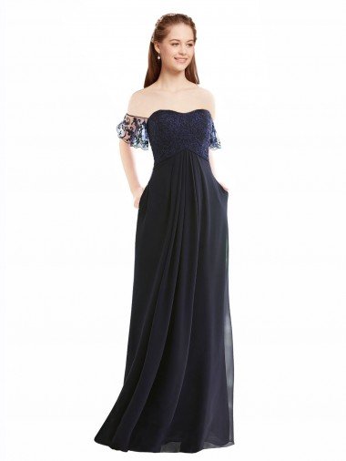 Shop Boho Bridesmaid Dress with Beaded Embroidered Bodice and Flutter Cap Sleeves Sydney