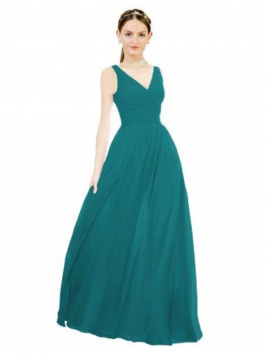 Shop Figure Flattering Chiffon Bridesmaid Dress with Draped V-Neck Bodice Sydney