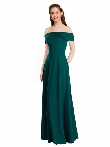 Shop Classic Off the Shoulder Chiffon Bridesmaid Dress with Cap Sleeves Sydney