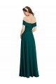 Classic Off the Shoulder Chiffon Bridesmaid Dress with Cap Sleeves