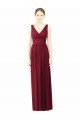 V-Neck Full-Length Sleeveless Low Back Chiffon Bridesmaid Dress