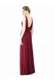 V-Neck Full-Length Sleeveless Low Back Chiffon Bridesmaid Dress