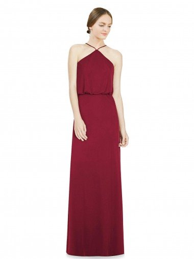 Shop Sleek Halter Neck A-Line Chiffon Bridesmaid Dress Sydney