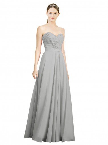 Shop Sweetheart Strapless Draped Long Chiffon Bridesmaid Dress Sydney