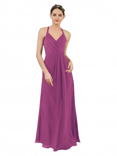 Shop Sassy Chiffon Bridesmaid Dress with Halter Neckline Sydney