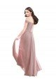 Floor Length Chantilly Lace Off the Shoulder Chiffon Bridesmaid Dress