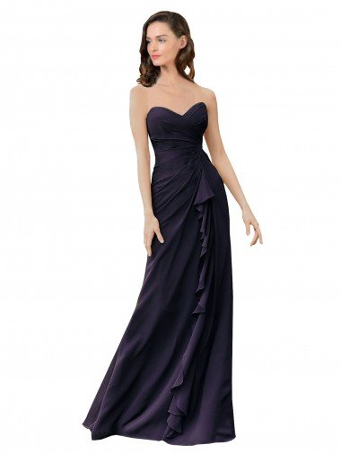 Shop Strapless Chiffon Bridesmaids Dress with Sweetheart Neckline Sydney