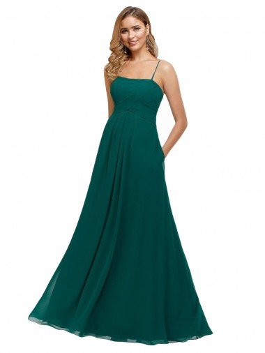 Shop Chiffon Bridesmaid Dress with Pleated Bodice and Straps Sydney