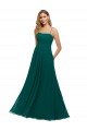 Chiffon Bridesmaid Dress with Pleated Bodice and Straps