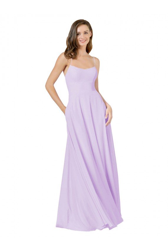 Simple Chiffon Bridesmaid Dress with Pocket